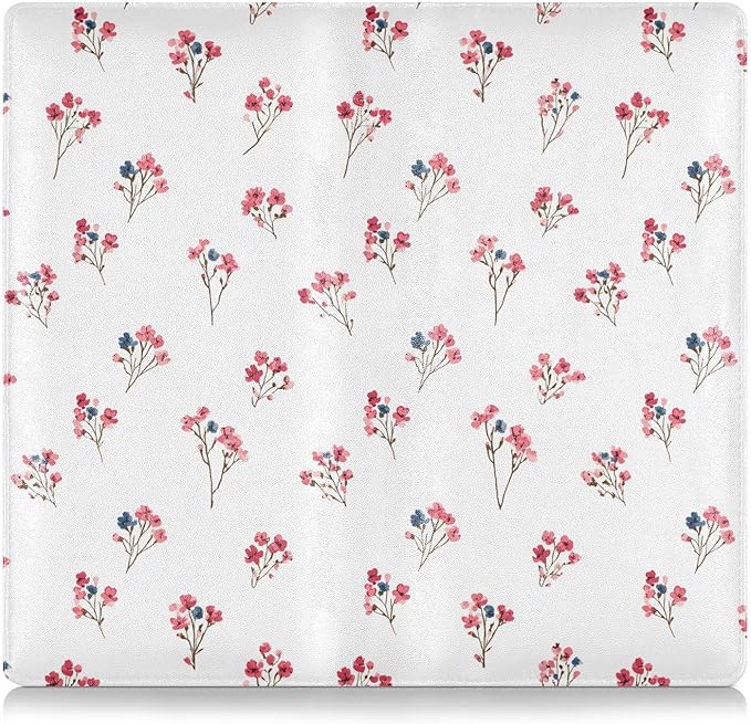 ALAZA Red Flowers Floral Car Registration and Insurance Card Holder Vehicle Glove Box Car Organizer Driver License Documents Holder Waller Case Organizers