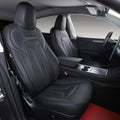 OURPLOT Custom Fit Seat Covers for 2020-2024 Tesla Model Y (5-Seater), Waterproof Nappa Leather, OEM Factory Style Full Set Car Seat Protectors Airbag Compatible - Black