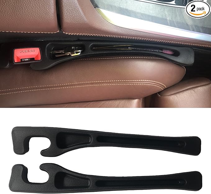 AxelNex Universal Car Seat Gap Filler, Storage Organizer for Vehicle Console Side Pockets (Black)
