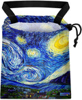 GEGEPINK Car Trash Bag Hanging Back of Seat Waterproof Small Cute Printed One-Handed Strap Drawstring Garbage Bags for Car-Starry Night