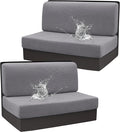 Stretch Rv Dinette Cushion Covers,Rv Dinette Booth Seats with 1 Backrest & 1 Bench Cover,38 in Camper Cushion Slipcover Booth Set,2 Set-Light Gray