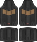 Motor Trend DualFlex™ Rubber Car Floor Mats All Weather Waterproof 4-Piece Sporty Two-Tone Design Car Mats Full Set - Universal Trim-to-Fit Floor Mats for Car, SUV, & Trucks - Car Carpet Protector