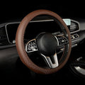 Lord Autofashion Steering Wheel Cover – PU Leather, Non-Slip Rubber Inner, All-Season Comfort – 14.5–15 Inch (Brown 9283)