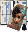 Car Document Holder with Magnetic Shut, Car Registration and Insurance Card Holder, Vehicle Glove Box Organizer Documents, Driver License, Auto Paperwork Organizer Wallet, Cute Cartoon Girl Pattern