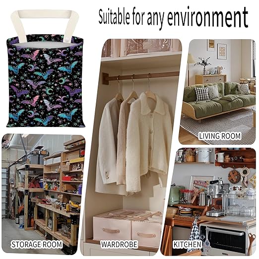 ADQWIOVL Car Garbage Can, Seat Back Hanging Cute Car Trash Can Bag, Car Organizer and Storage Bag for Travelling, Outdoor Cute Colorful Bats