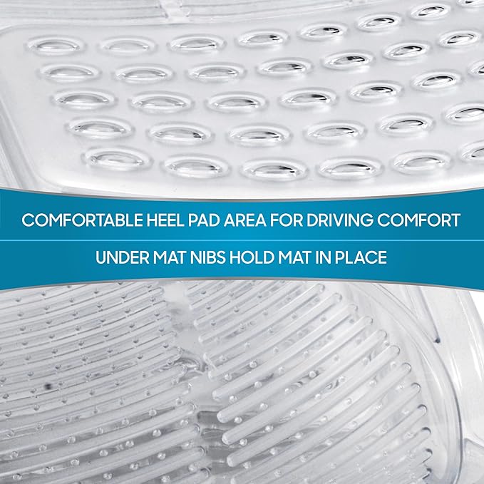 BDK Heavy Duty 4pc Front & Rear Rubber Floor Mats for Car SUV Van & Truck - All Weather Protection Universal Fit, Clear