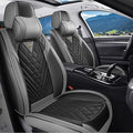 BYXN Car Seat Covers for Jeep Wrangler 2000-2026,Breathable Nappa Leather Car Seat Protector,Front Seat Cover with Pillow Automotive Seat Cushion with Airbag Compatible(Front Seats,Gray-Black)