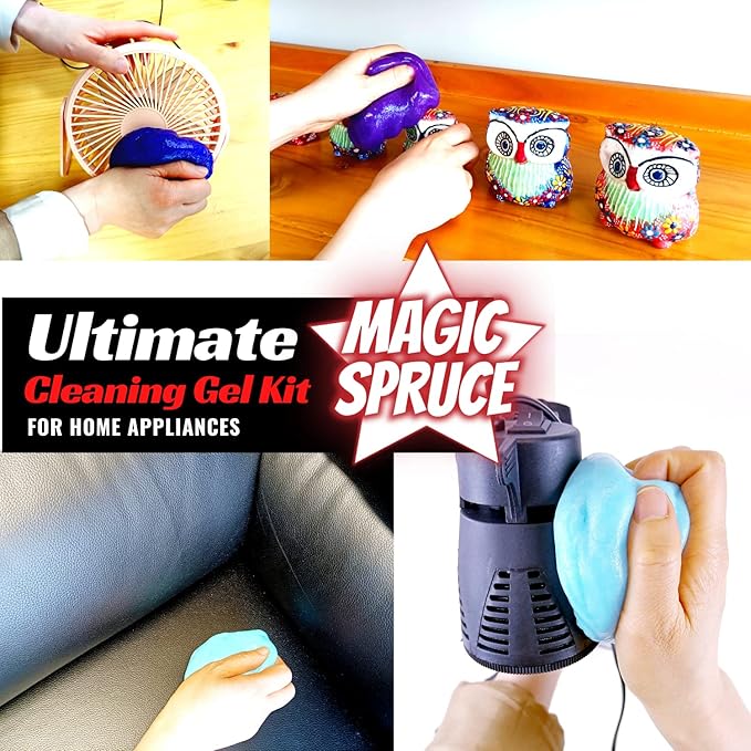 Magic Spruce Car Cleaning Gel Detailing Putty Interior Cleaner 2 Pack Car Slime Pc Laptop Computer Detail Tools Cleaning Accessories Stocking Stuffers for Men Women for Gifts for Men Women
