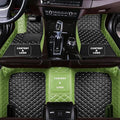 Custom Making Car Floor Mats for 95% Sedan SUV Sports Car Full Coverage Cute Men Women Pads Protection Non-Slip Leather Floor Liners (Red+Green Edge)