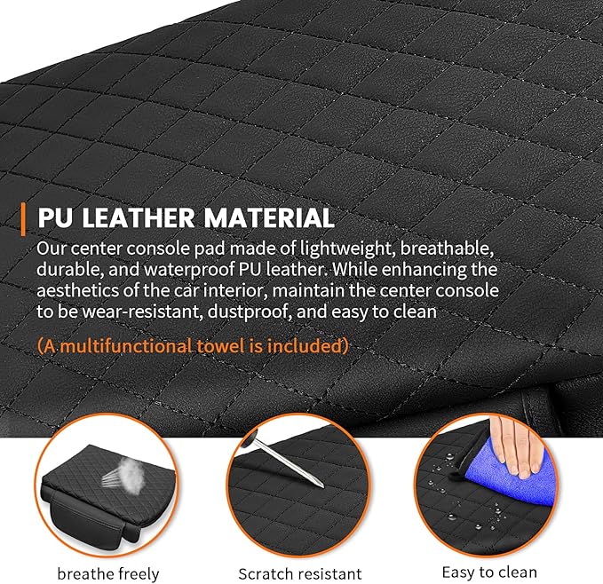 Custom for Center Console Cover Kia Telluride 2026 2025-2020 Armrest Cover Accessories PU Leather Armrest Seat Box Cover Protector with Pockets Storage Bag