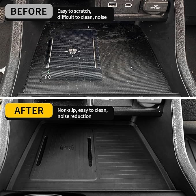 Center Console Mat Compatible with 2023-2025 2026 Honda Pilot 2026 Passport Interior Wireless Charging Mat Center Console Anti-Slip Protector Pad Silicone for 2024 Pilot Accessories