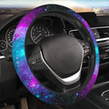 Blue Galaxy Steering Wheel Cover for Women Men Girls, Universal 15 Inch Purple Anti Slip Steering Wheel Protector Car Accessories Interior for Auto Truck SUV