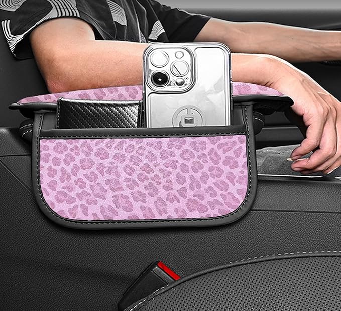 Forala Auto Center Console Pad PU Leather Car Armrest Seat Box Cover Protector Universal Fit (Pink)