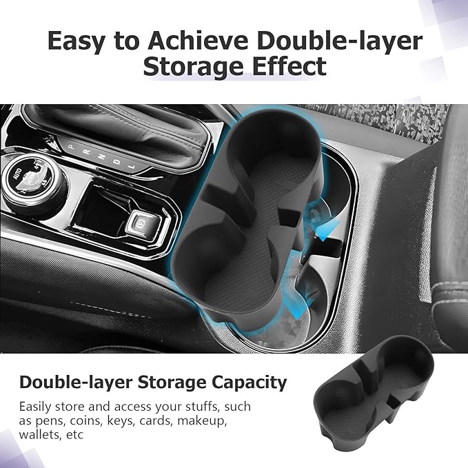 LUWU 2025 2026 Colorado Center Console Cup Holder Compatible with 2023 2024 2025 2026 Chevrolet Colorado & GMC Canyon Interior Accessories Center Console Silicone Material Cup Holder Insert