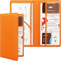 Car Registration and Insurance Holder, Premium Leather Insurance and Registration Holder,Vehicle Glove Box Car Organizer, with Magnetic Shut for Cards, Driver License (Orange)