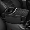 Center Console Cover for Passport: Armrest Cover for Car with 2 Storage Bags - Waterproof Leather Center Console Cover with Cup Holder for Car,Anti-Scratch Auto Armrest Pad Accessory （Black