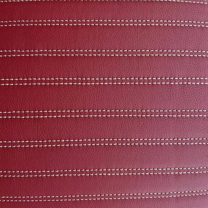 Custom Fit Car Floor Mats for Most Cars, SUVs, Trucks - Waterproof PU Leather All-Weather Floor Liners - Durable Anti-Slip Interior Car Accessories to Protect Vehicle Floors (Wine Red Strip)