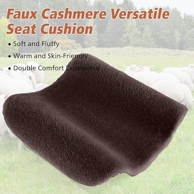 Fluffy Car Seat Cushion, Soft Comfort Faux Fur Seat Pad, Universal Driver Seat Cover, for Car Seats, Office Chairs, Home (1Pieces, Camel)