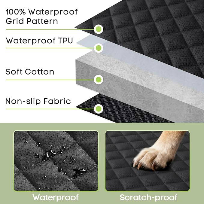 Smatto Dog Car Seat Cover, 2 Pack Waterproof Pet Front Seat Car Cover, Full Protection Dog Seat Protector with Side Flaps, Universal Size for Cars, Trucks, SUVs