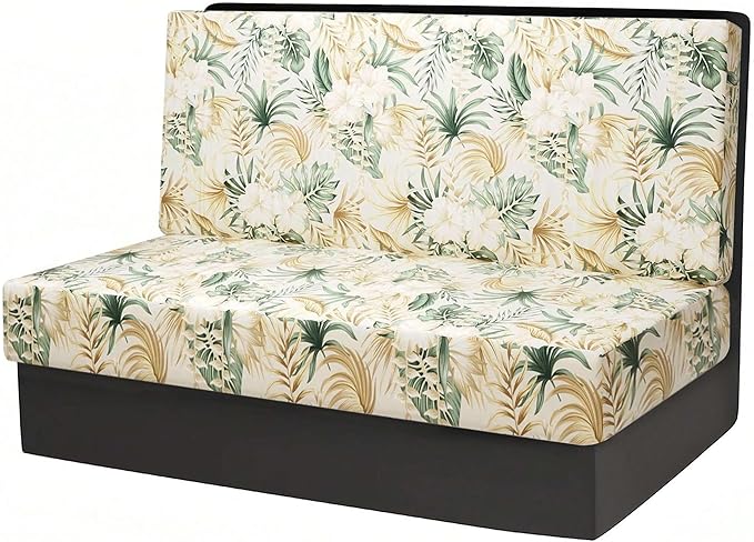 RV Dinette Cushion Covers, Stretch Table Seat Slipcovers, Replacement Washable Camper Couch Cushion Slipcovers for Bench Seats, RV Camper Car 1 Backrest Cover & 1 Bench Cover,Plant 3