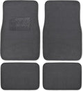 BDK Premium Charcoal Carpet Floor Mats for Cars - Universal Fit Interior 4-Piece Car Mats Full Set with Vinyl Heel Pad Protector - Cute Car Accessories Interior Floor Covers for SUVs & Trucks