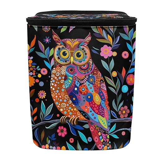 Unique Car Accessories Bohemian Style Owl Garbage Bin,Zippered Hanging Design