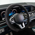 Car Steering Wheel Cover, Steering Wheel Cover Protector, 15 Inch Carbon Fiber Microfiber Leather Elastic Steering Wheel Protector, Car Steering Wheel Accessories for Vehicles (Black)