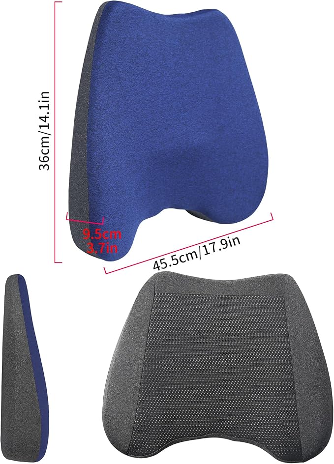 Car Seat Cushion for Driving, Ergonomic Memory Foam Car Seat Pad for Sciatica Pain Relief, Car Seat Cushion Pad for Driving Seat Office Chair, Blue