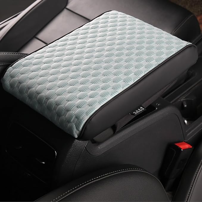 WOODHAWK Universal Car Armrest Cushion Pad Cover, Center Console Protector, Arm Rest Seat Box for Auto SUV Truck (Green)