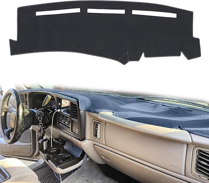 Dashboard Cover for Chevrolet Silverado 1500 2500 3500 1999-2006 Avalanche Chevy Tahoe Suburban GMC Sierra Yukon Dash Cover Mat(Premium Carpet, Gray)