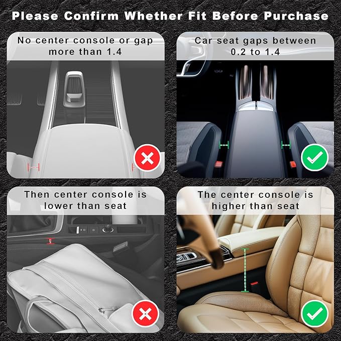 Coneati 2-Pack car seat Gap Filler Organizer with Cup Holder, Adjustable Car Seat Gap Storage Box Leather with Cup Holder for Phones Glasses Keys Cards (Black. Driver- Passenger)