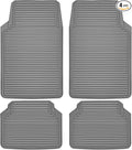 CAR PASS Rubber Car Mats,Car Floor Mats All Weather,Car Mats Full Set 4-Piece,Waterproof Automotive Floor Mats Trim to Fit for Most Cars Sedans SUVs Vans,Heavy Duty Anti-Slip Easy Clean, All Gray