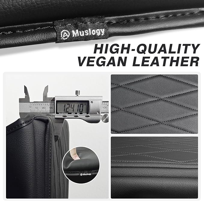 Muslogy Center Console Armrest Cover Compatible with Ford F-150 F150 2021-2025 Comfort Armrest Pad Arm Rest Cushion Vegan Leather Protector 1-Inch Extra Thick(WorkSurface ONLY)