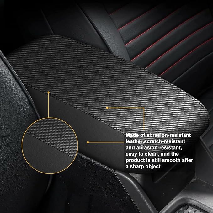 AOMSAZTO Console Covers for 2017-2019 Ford Escape Carbon Fiber