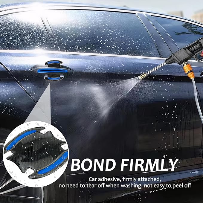12 PCS Car Door Handle Scratch Protector, Door Handle Protectors for Vehicles, Easy Installation, Waterproof Self-Adhesive Decoration, Universal for Cars (Blue)
