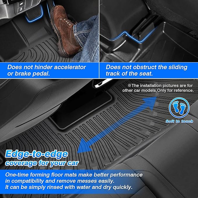 Sequoia Floor Mats - Car Mats for Toyota Sequoia 2023-2026, All Weather Floor Mats and Cargo Liner for Sequoia Accessories, Heavy Duty Rubber Mats, Car Accessories