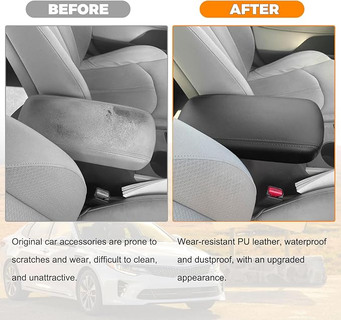 Center Console Cover for Kia Optima 2016 2017 2018 2019 2020 Car Accessories Center Consoles Anti-Scratch Waterproof PU Leather Arm Rest Covers Armrest Box Cushion Pad Automotive Interior Accessory