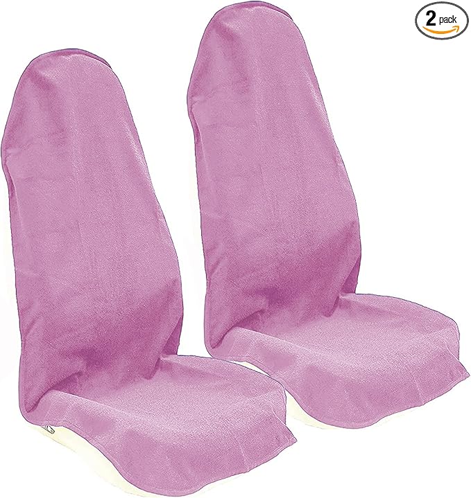 LoyaGour Car Seat Cover Protector Front Seats,for Gym Workout,Running,Swimming,Beach and Hiking,Waterproof Sweat Towel Bucket Seat Covers for Cars SUV Trucks (Pink, 2Pcs)