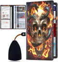 Car Registration Holder, Waterproof PU Leather Vehicle Card Document Glove Box Organizer, Women Interior Auto Accessories Case for Cards, Driver License Car Insurance Holder, Skull and Snake Pattern