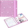 Wisdompro Small Car Registration and Insurance Documents Holder - Premium PU Leather Vehicle Glove Box Paperwork Wallet Case Organizer for ID, Driver's License, Key Contact Information Cards