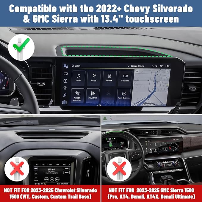 Phone Holder Compatible with 2022+ Silverado Sierra Dash Platform Phone Mount, Full Metal Cell Phone Holder for 2022 2023 2024 2025 2026 Silverado & Sierra Dash Phone Mount