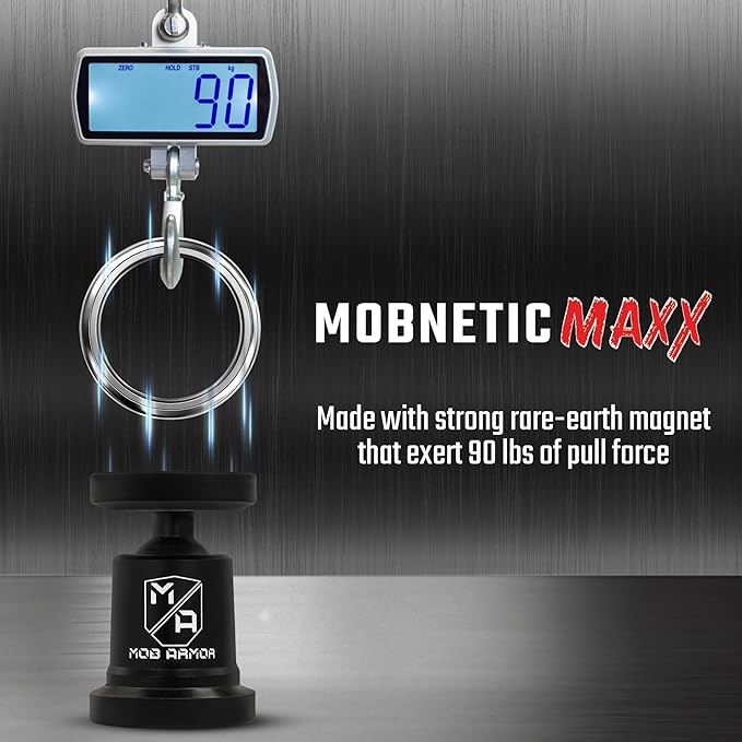 Mob Armor MobNetic Maxx - USA Assembled Magnetic Phone Holder for Car, Magnetic Car Phone Mount, 90-Degree Tilt, 360-Degree Rotation, Aluminum Metal, Compatible with iPhone & Android - Blue