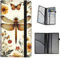 Tudguiloae Car Registration and Insurance Card Holder, Trunk Document Holder Organizer, Essential Vehicle Glove Box Organizer PU Leather Wallet for Driver,Vintage Dragonfly