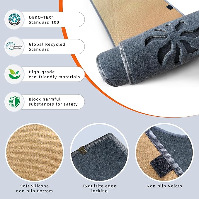 KEYOOG Dashboard Cover Dash Mat Fit for Chevy Equinox 2024-2018 (Without HUD Models),Car Dash Board Mat Anti-Glare Carpet,Non-Slip Pad Sunshield Protector (Grey)