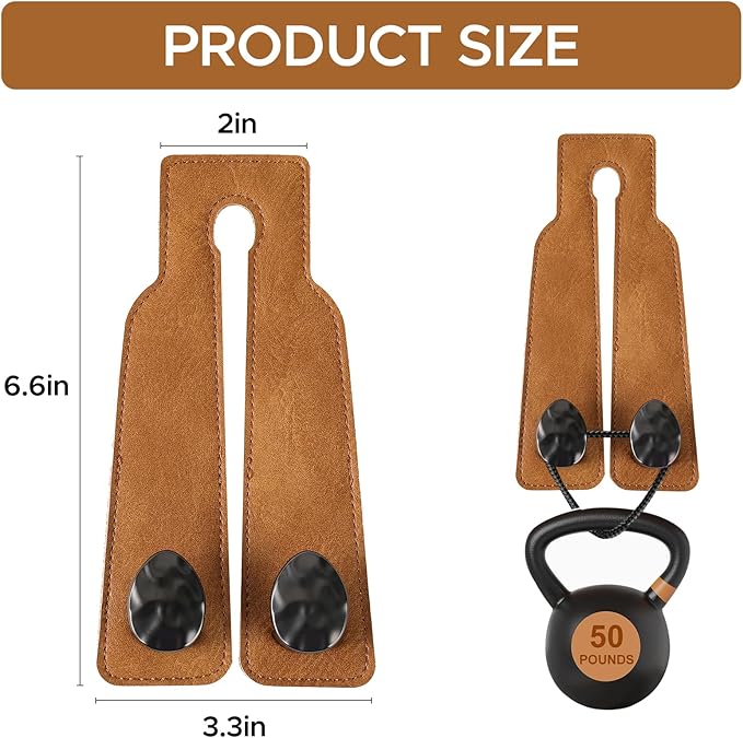 URIZZD 2PCS Leather Car Seat Hooks for Headrest, Vehicle Hanger Storage Organizer Universal for Handbag Purse, Car Accessories Gift (Brown-Black)