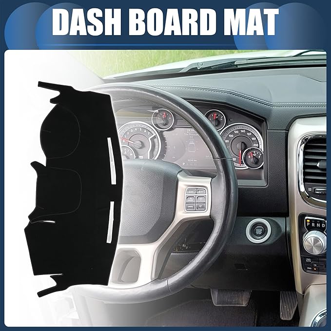 Dash Cover, Center Console Non-Slip Dashboard Carpet Mat for Dodge Grand Caravan 2011-2020 Polyester Black,1Pc