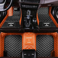 Custom Making Car Floor Mats for 98% Sedan SUV Car Protection Full Coverage Mats Anti-Slip Leather Floor Liners All Weather Car Floor Mats (Black+Orange Side)