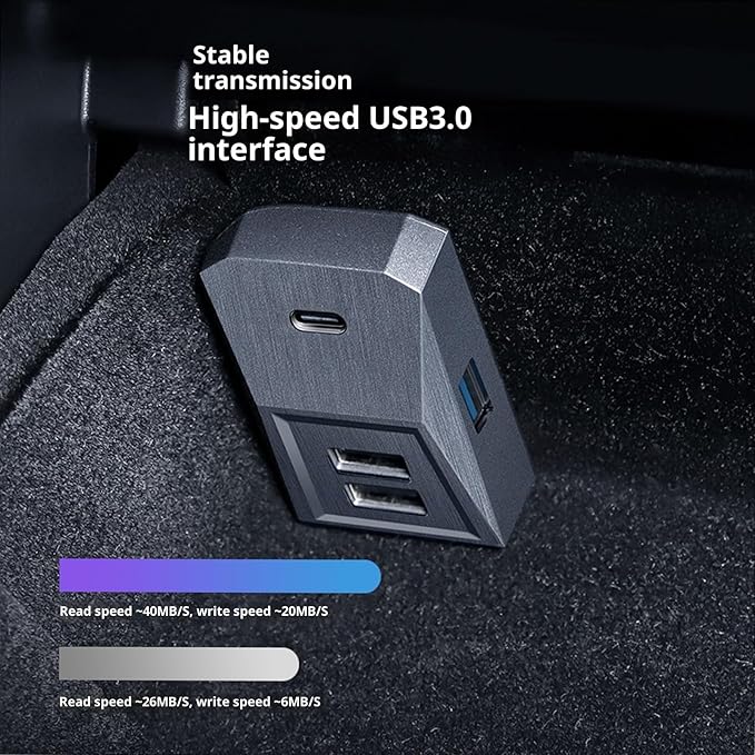 Fast Charging for Car USB Hub Fit Center Console Adapter Glove Box Flocking Charging Station