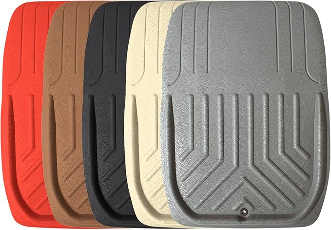 FH Group Faux Leather Deep Dish Car Floor Mats – Trim-to-Fit, Universal Fit Full Set Automotive Floor Mats for Cars, SUVs & Trucks, Durable All-Weather Interior Protection, Red