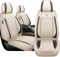 JGDL Car Seat Covers for Subaru Crosstrek 2016-2026, 2 Piece Set Nappa Leather Non-Slip Seat Protectors, Breathable Seat Cover Set. (Standard 2 Seats, Beige)